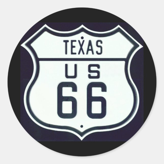 Route 66 Texas Classic Round Sticker (Front)