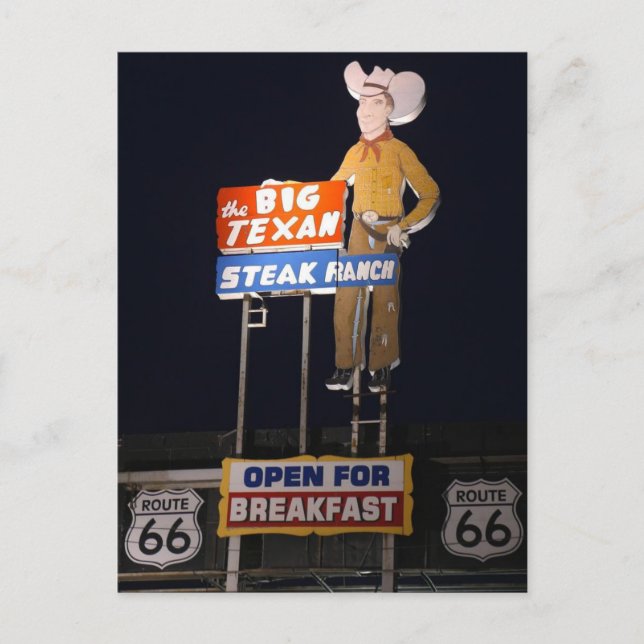 ROUTE 66 Texas TRAVEL POSTCARD (Front)
