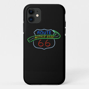 Route 66, The Mother Road, Neon Sign iPhone 11 Case