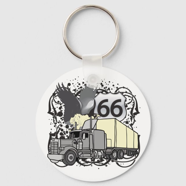 Route 66 Trucker Key Ring (Front)