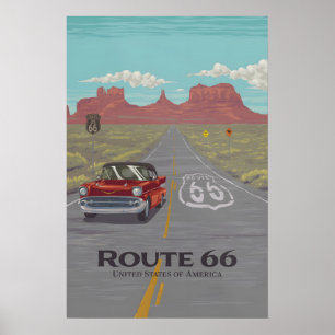 Route 66 USA Travel Poster