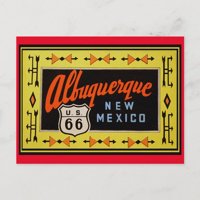 Route 66 - Vintage Travel Albuquerque New Mexico   Postcard (Front)