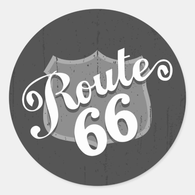 Route 66 Weatherboard Classic Round Sticker (Front)