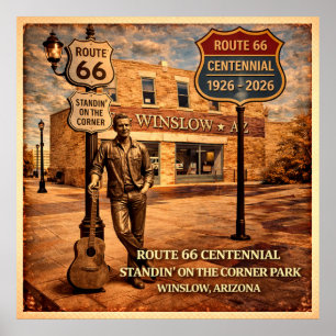 Route 66 Winslow Arizona Standin' Poster