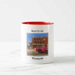 Route 66, Winslow Arizona Two-Tone Coffee Mug