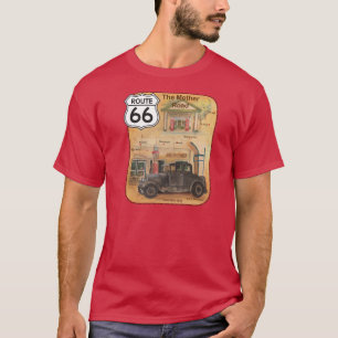 Route 66 with old car and gas stations T-Shirt