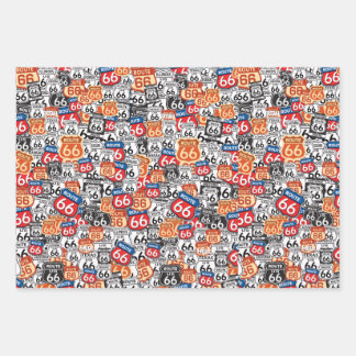 Route 66 wrapping paper sheet