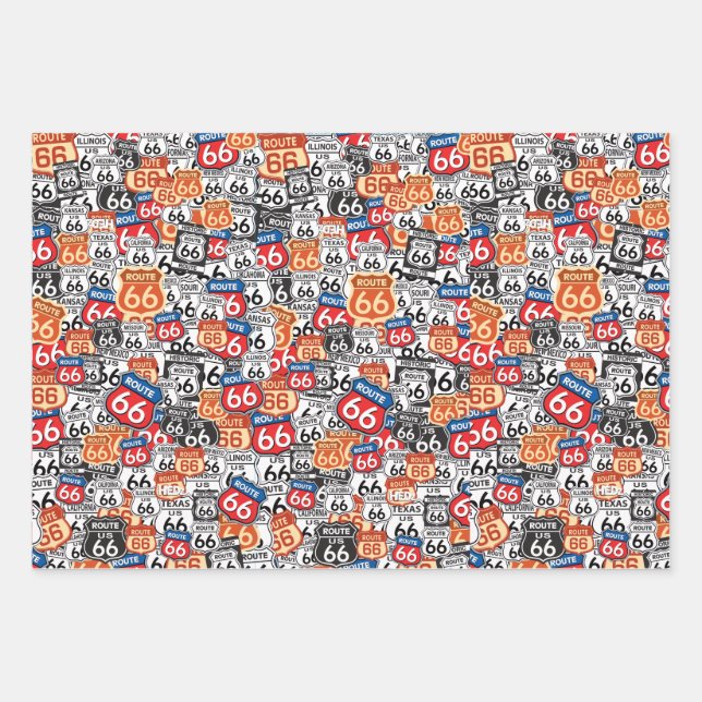 Route 66 wrapping paper sheet (Front)