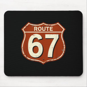 Route 67 Funny Retro Highway Meme Design Mouse Mat