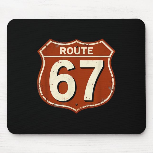 Route 67 Funny Retro Highway Meme Design  Mouse Mat (Front)