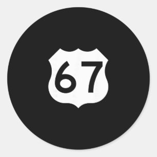 Route 67 Sign Meme Six Seven 1 Classic Round Sticker