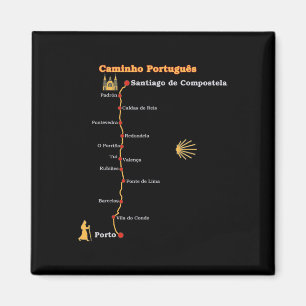Route Caminho Português De Santiago Stages Camino  Magnet