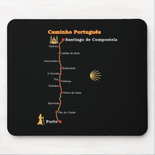 Route Caminho Português De Santiago Stages Camino  Mouse Mat