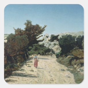 Route de la Gineste, near Marseilles, 1859 Square Sticker