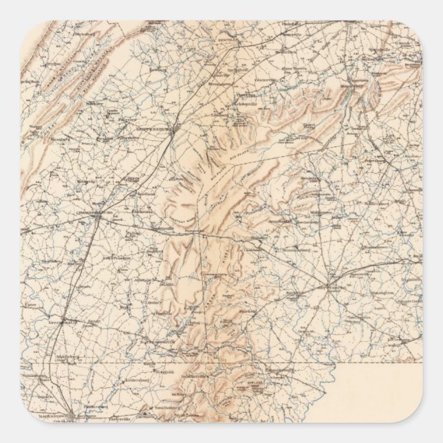 Route, Gettysburg campaign Square Sticker (Front)