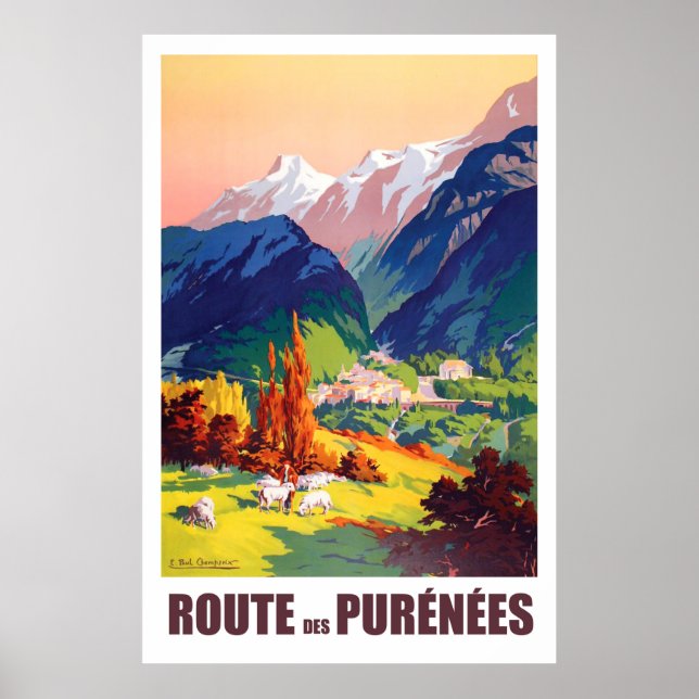 Route in Pyrenees, France Poster (Front)