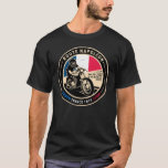 Route Napoleon | France | Motorcycle T-Shirt<br><div class="desc">Route Napoleon done in a vintage,  distressed style emblem. It is a famous road follows the route taken by Napoleon in his 1815 escape from Elba to Grenoble.</div>