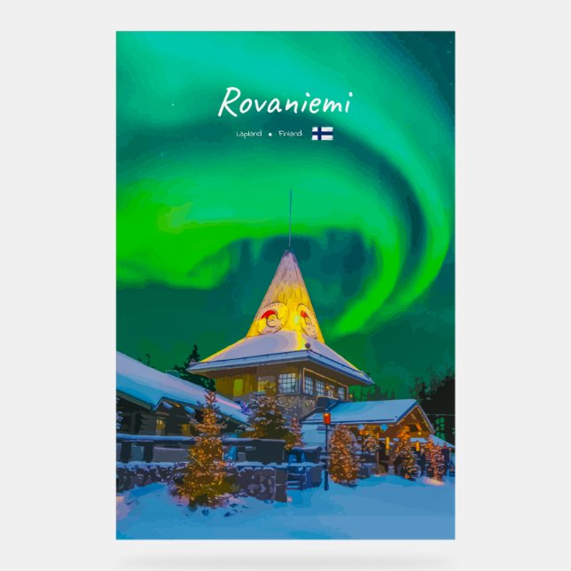 Rovaniemi, Finland - Magic Aurora Acrylic Sign (Front)