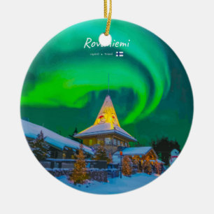 Rovaniemi, Finland - Magic Aurora  Ceramic Tree Decoration