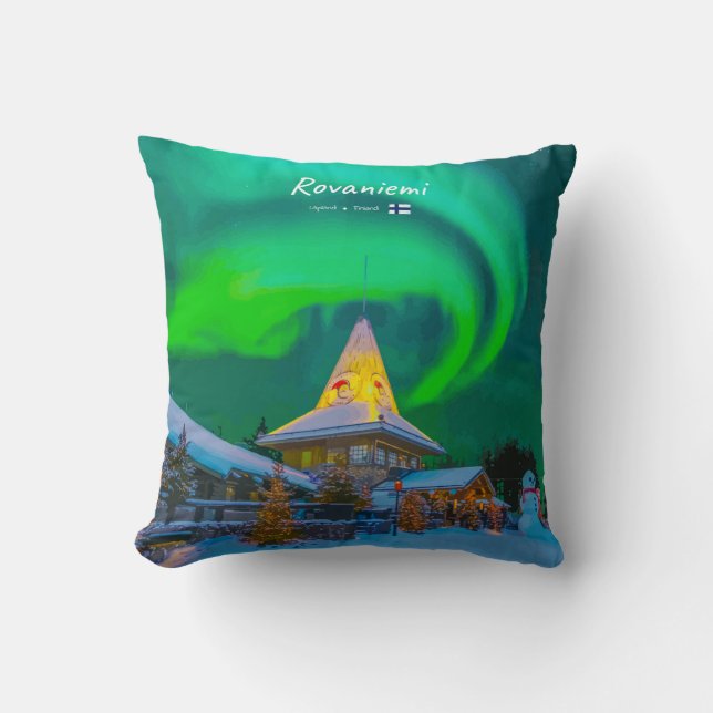 Rovaniemi, Finland - Magic Aurora Cushion (Front)