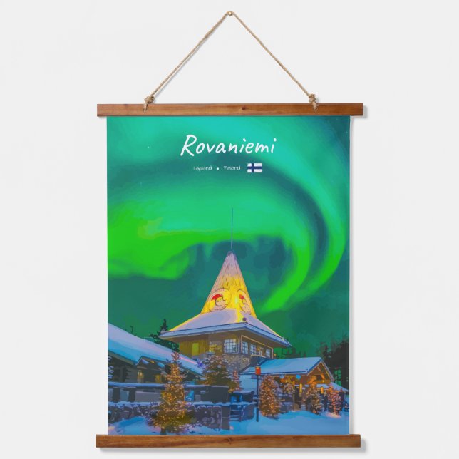 Rovaniemi, Finland - Magic Aurora  Hanging Tapestry (Front)