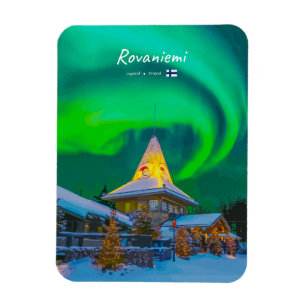 Rovaniemi, Finland - Magic Aurora Rounded Magnet