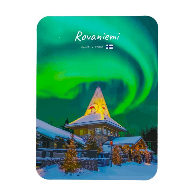 Rovaniemi, Finland - Magic Aurora Rounded Magnet (Vertical)