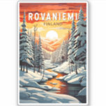 Rovaniemi Finland Travel Art Vintage<br><div class="desc">Rovaniemi retro vector travel design. Rovaniemi is the capital of Lapland,  in northern Finland.</div>
