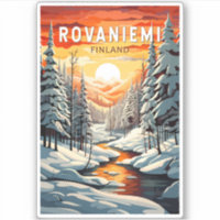 Rovaniemi Finland Travel Art Vintage