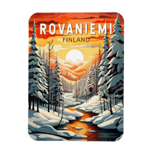 Rovaniemi Finland Travel Art Vintage Magnet