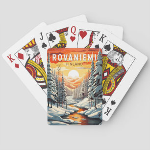 Rovaniemi Finland Travel Art Vintage Playing Cards