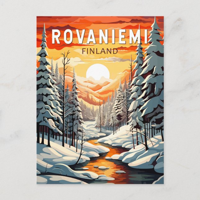 Rovaniemi Finland Travel Art Vintage Postcard (Front)