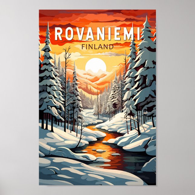 Rovaniemi Finland Travel Art Vintage Poster (Front)