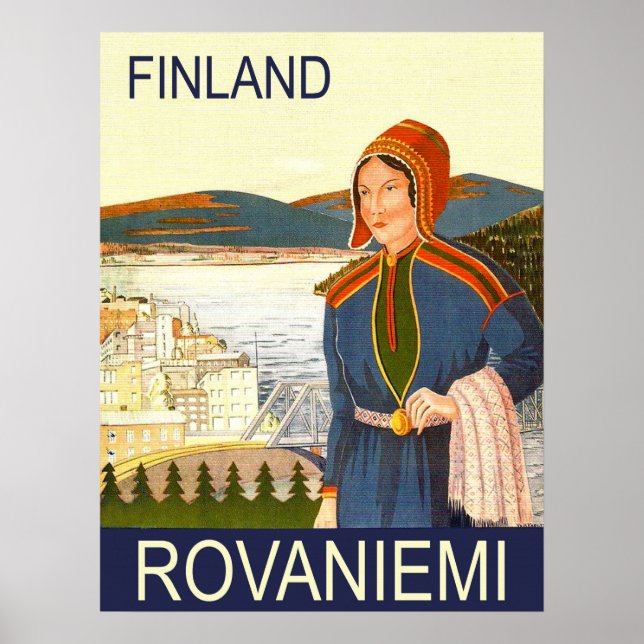 Rovaniemi, Finland, woman on the coast Poster (Front)