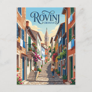 Rovinj Old Town Alley Croatia Postcard