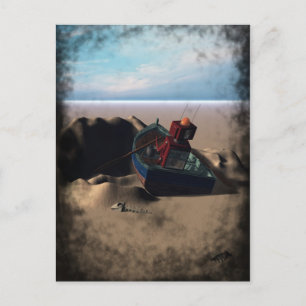 Row Boat Robot Postcard