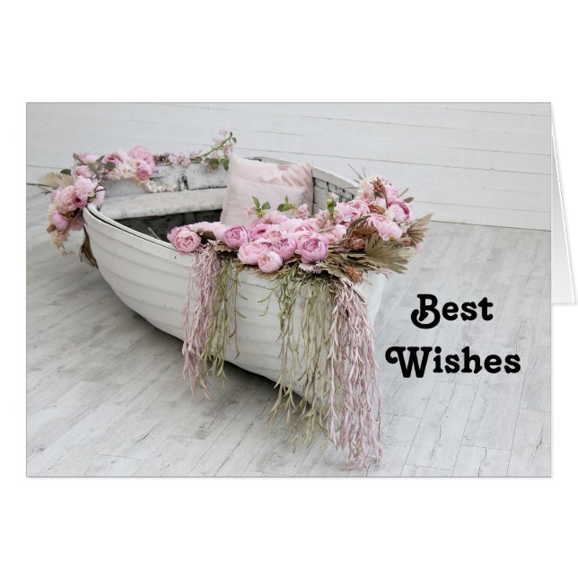 Row Boat Wedding Congratulations Card (Front Horizontal)
