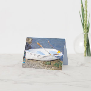 Row Boat with Two Oars on the water Blank Card
