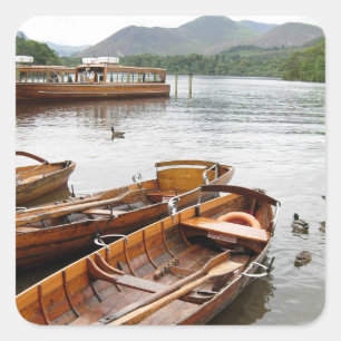 Row Boats: Derwentwater, Cumbria Square Sticker