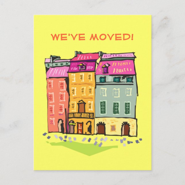 Row House We've Moved Change of Address New Home Announcement Postcard (Front)