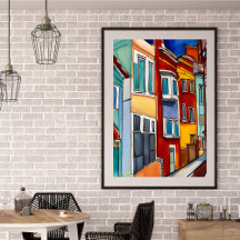 Row Houses Abstract unframed