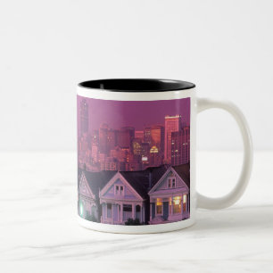 Row houses at sunset in San Francisco, Two-Tone Coffee Mug