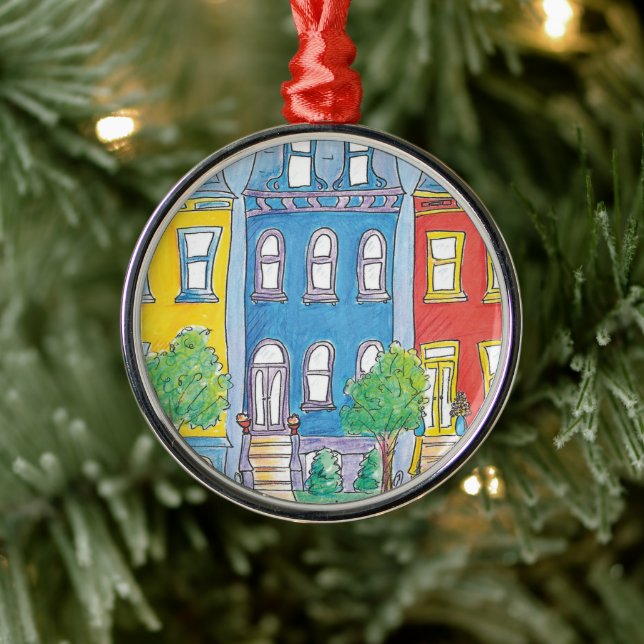 Row Houses Metal Tree Decoration (Tree)