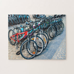 Row of Bicycles Jigsaw Puzzle