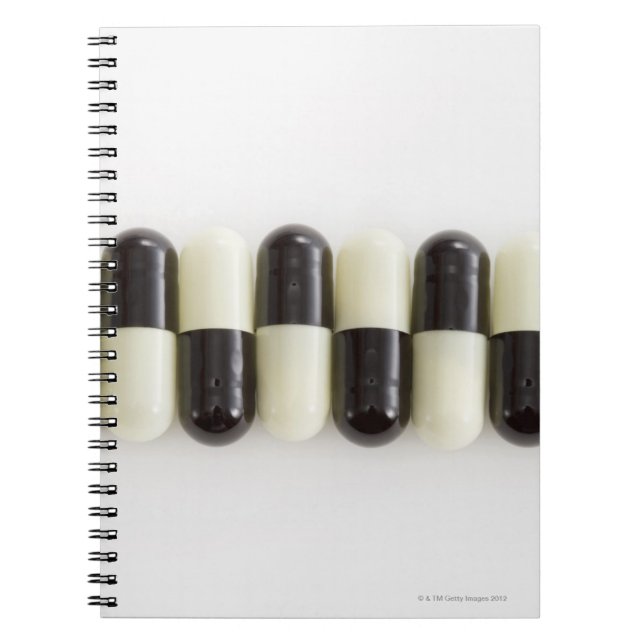Row of Black and white pills Notebook (Front)