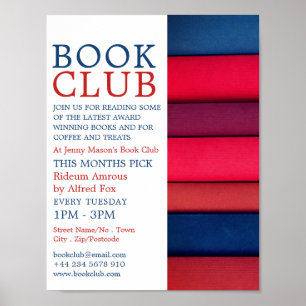 Row of Books, Book Club Advertising Poster