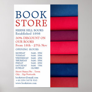 Row of Books, Book Store Advertising Poster