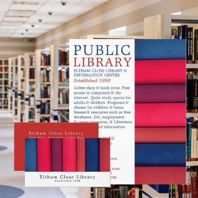 Row of Books, Librarian, Library Business Card (Creator Uploaded)