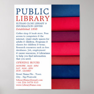 Row of Books, Library Advertising Poster