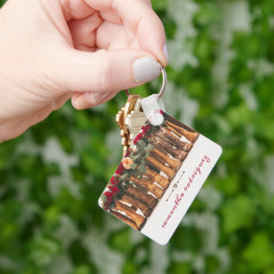 Row of Boots with Flowers Key Ring